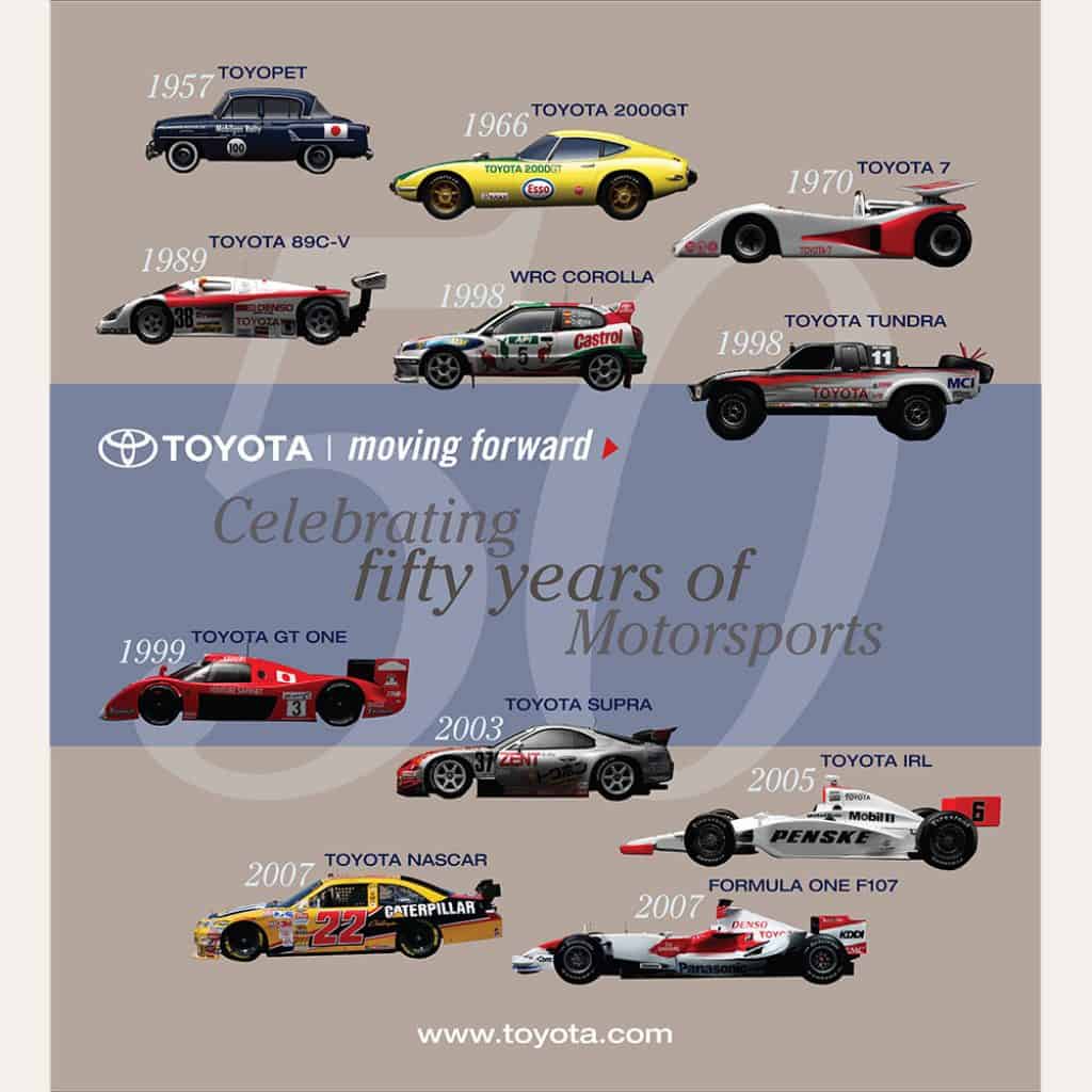 DIG53 design for 50’ Featured Race Car Graphic for Toyota’s 50th Anniversary