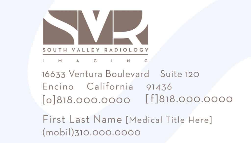 South Valley Radiology Business Card designed by DIG53